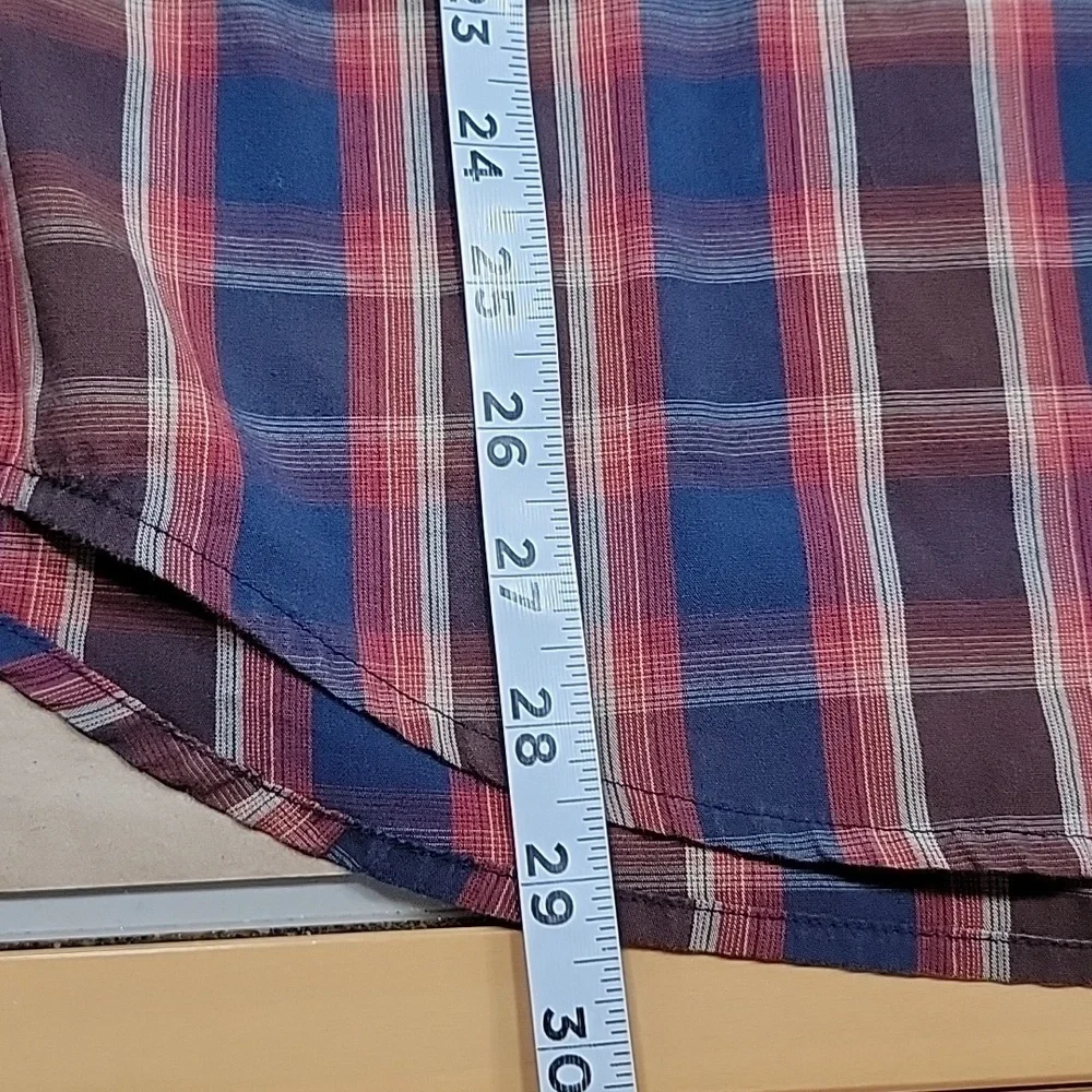 Levi's Size L Multicolored Plaid Long Sleeve Western Shirt Cotton Blend